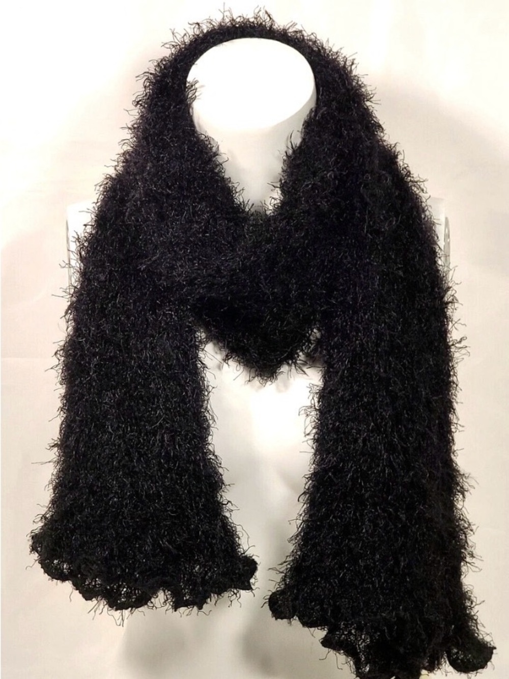 D&Y Dark Grey Fuzzy Textured Women's Scarf
